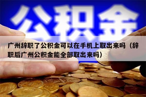 绵阳辞职了公积金可以在手机上取出来吗（辞职后绵阳公积金能全部取出来吗）
